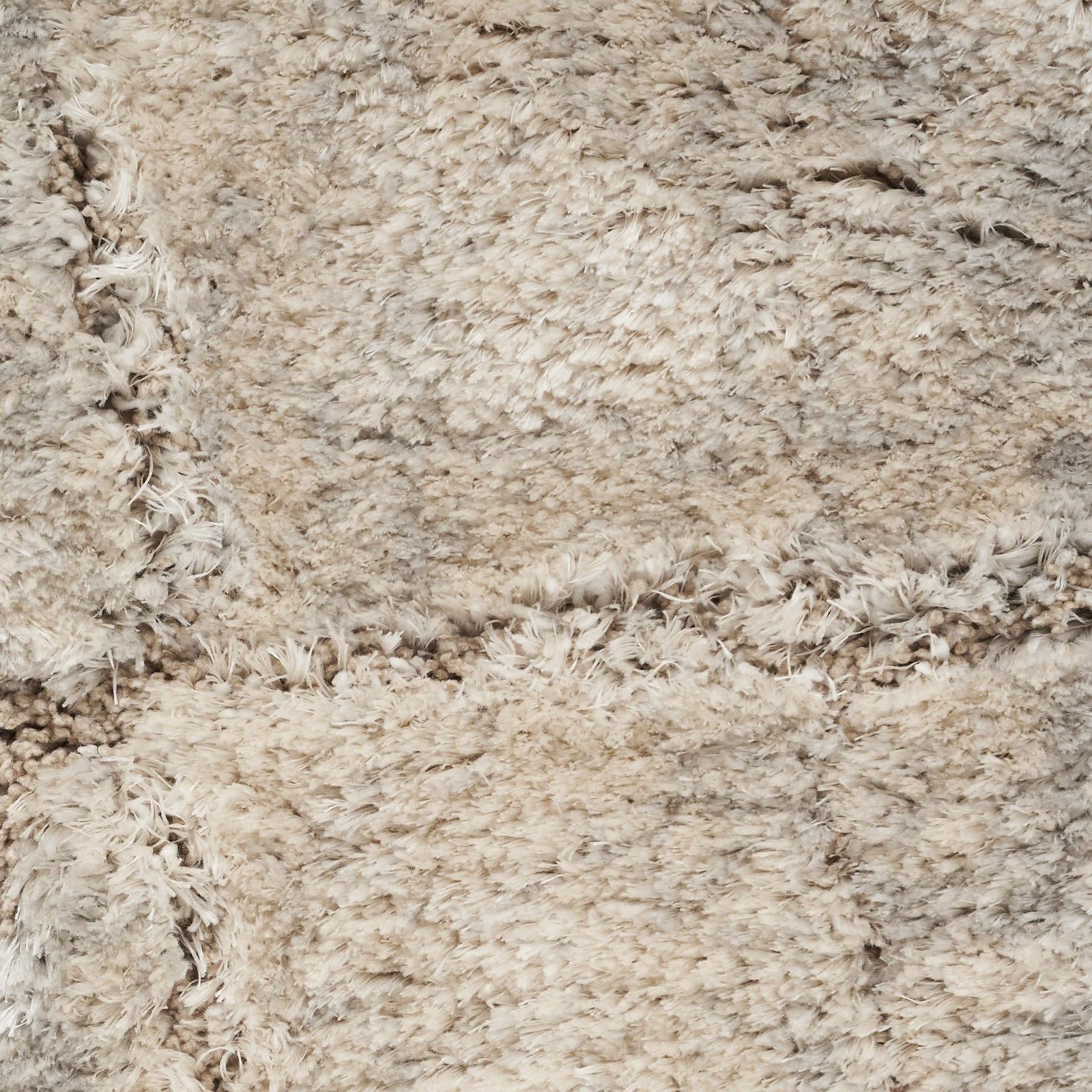 8′ X 10′ Beige Ivory Gray Abstract Shag Area Rug