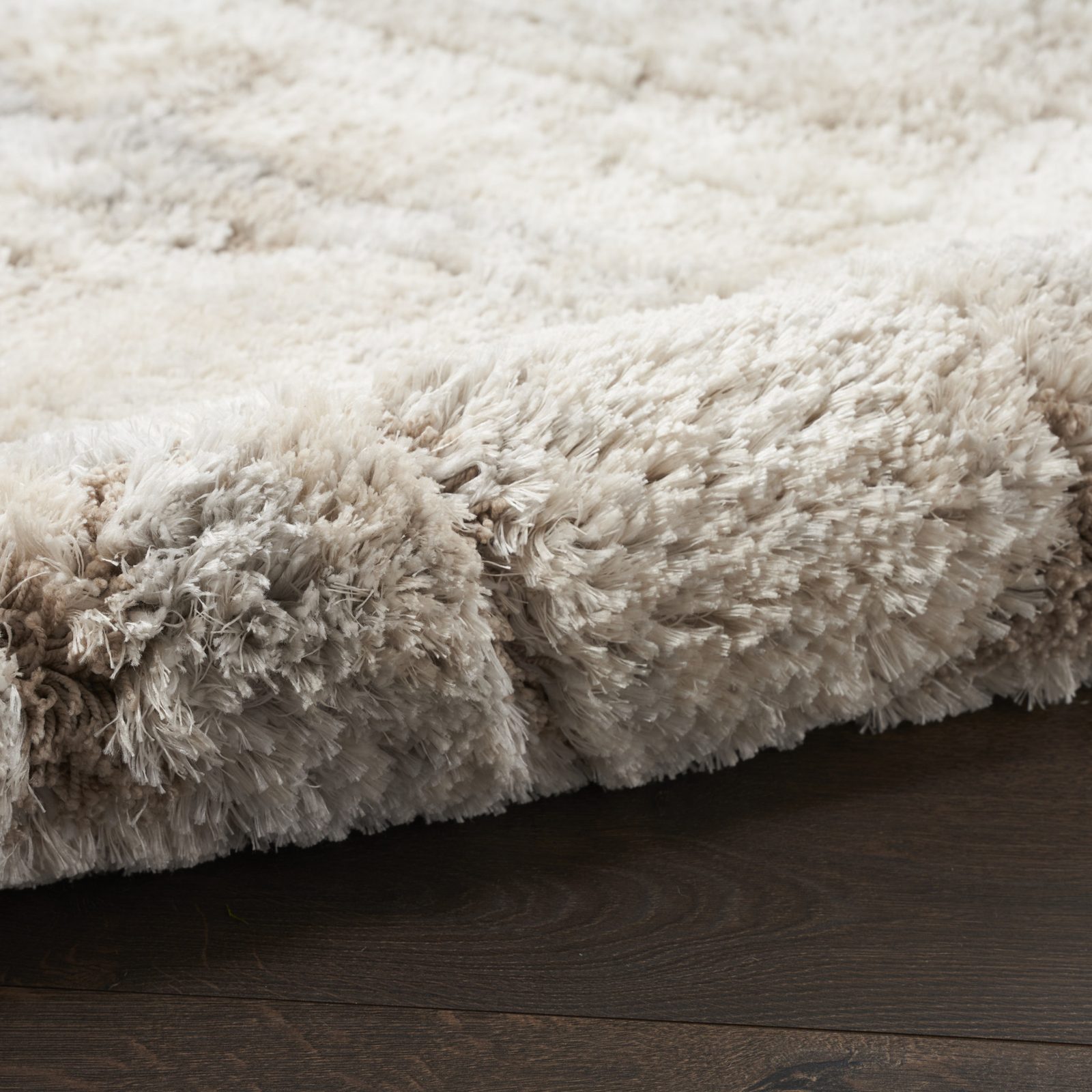 8′ X 10′ Beige Ivory Gray Abstract Shag Area Rug