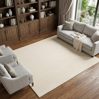 8′ X 10′ Ivory Shag Area Rug