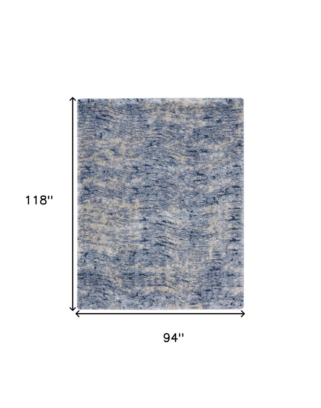 8′ X 10′ Sky Blue Abstract Shag Area Rug