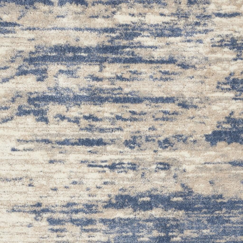 8′ X 10′ Blue Gray Beige Abstract Shag Area Rug