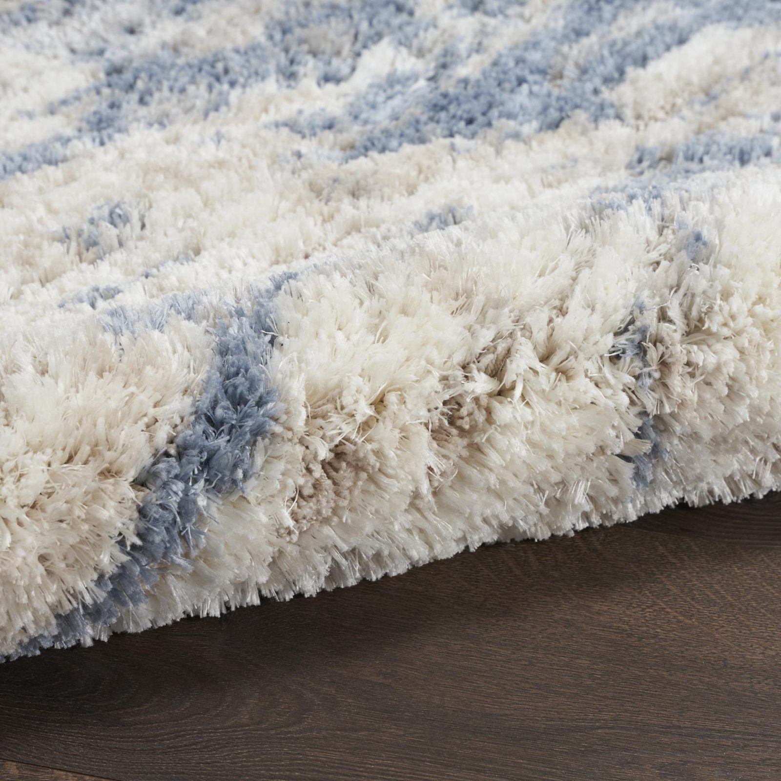 8′ X 10′ Blue Gray Beige Abstract Shag Area Rug