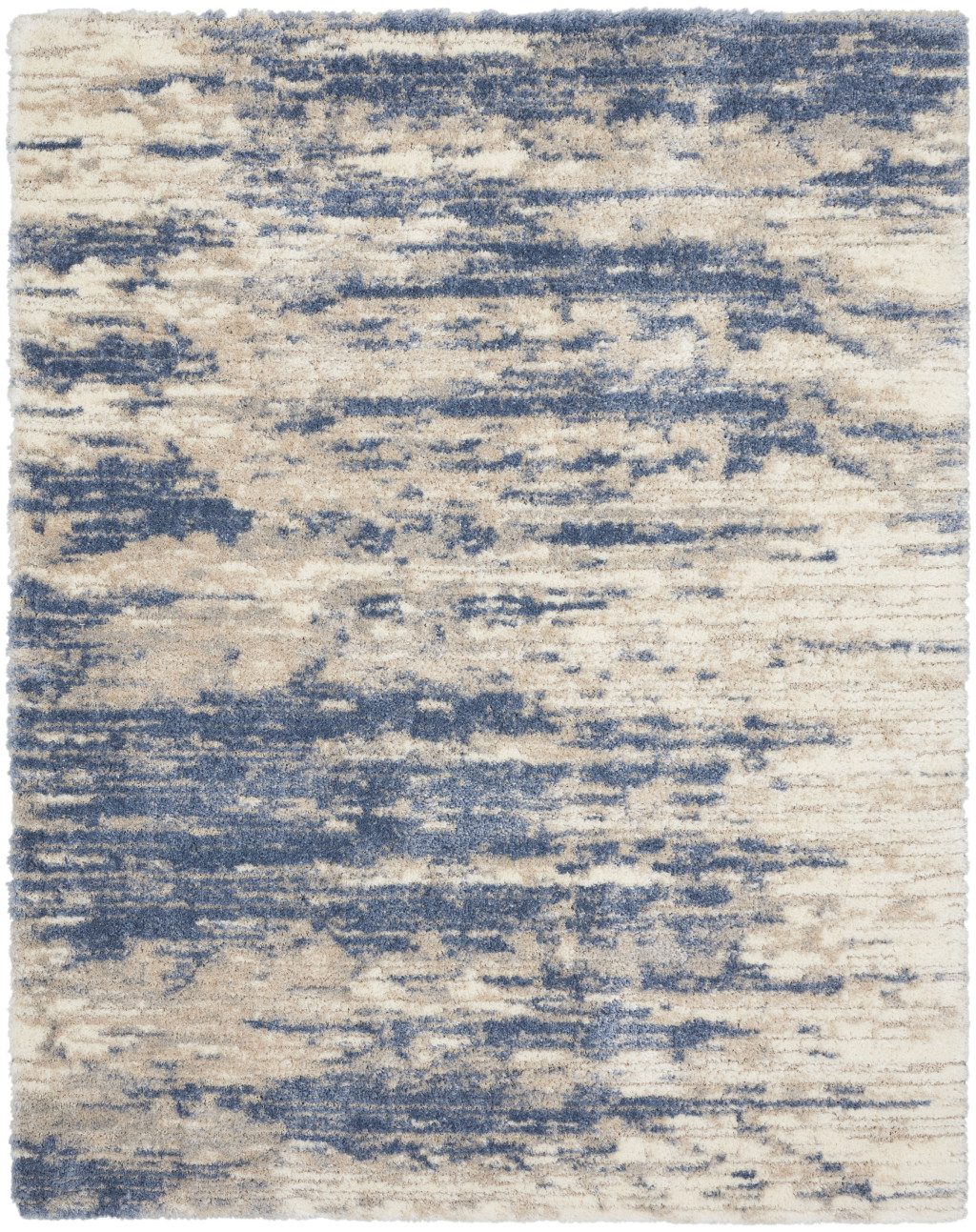 8′ X 10′ Blue Gray Beige Abstract Shag Area Rug