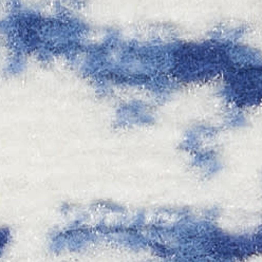 8′ X 12′ Ivory and Blue Geometric Distressed Area Rug