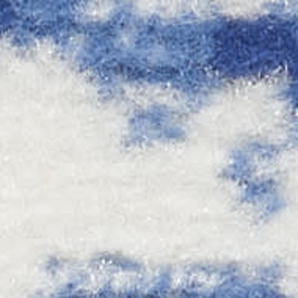 8′ X 12′ Ivory and Blue Geometric Distressed Area Rug
