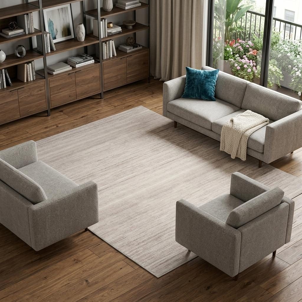 9′ X 12′ Ivory Light Brown Abstract Washable Area Rug