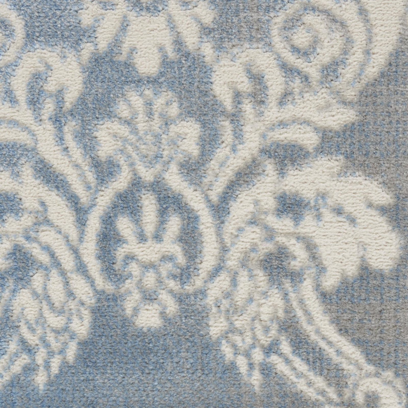 8′ Blue and Yellow Oriental Runner Rug
