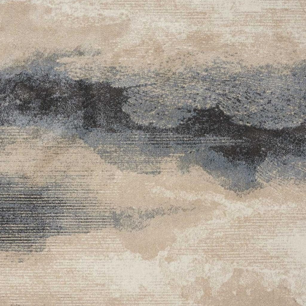 4′ X 6′ Gray Black and Beige Abstract Area Rug