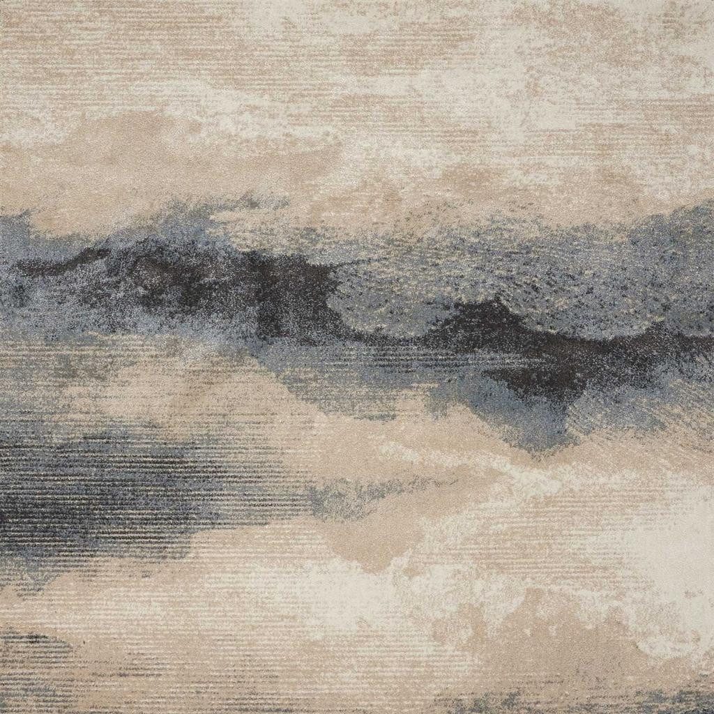 4′ X 6′ Gray Black and Beige Abstract Area Rug