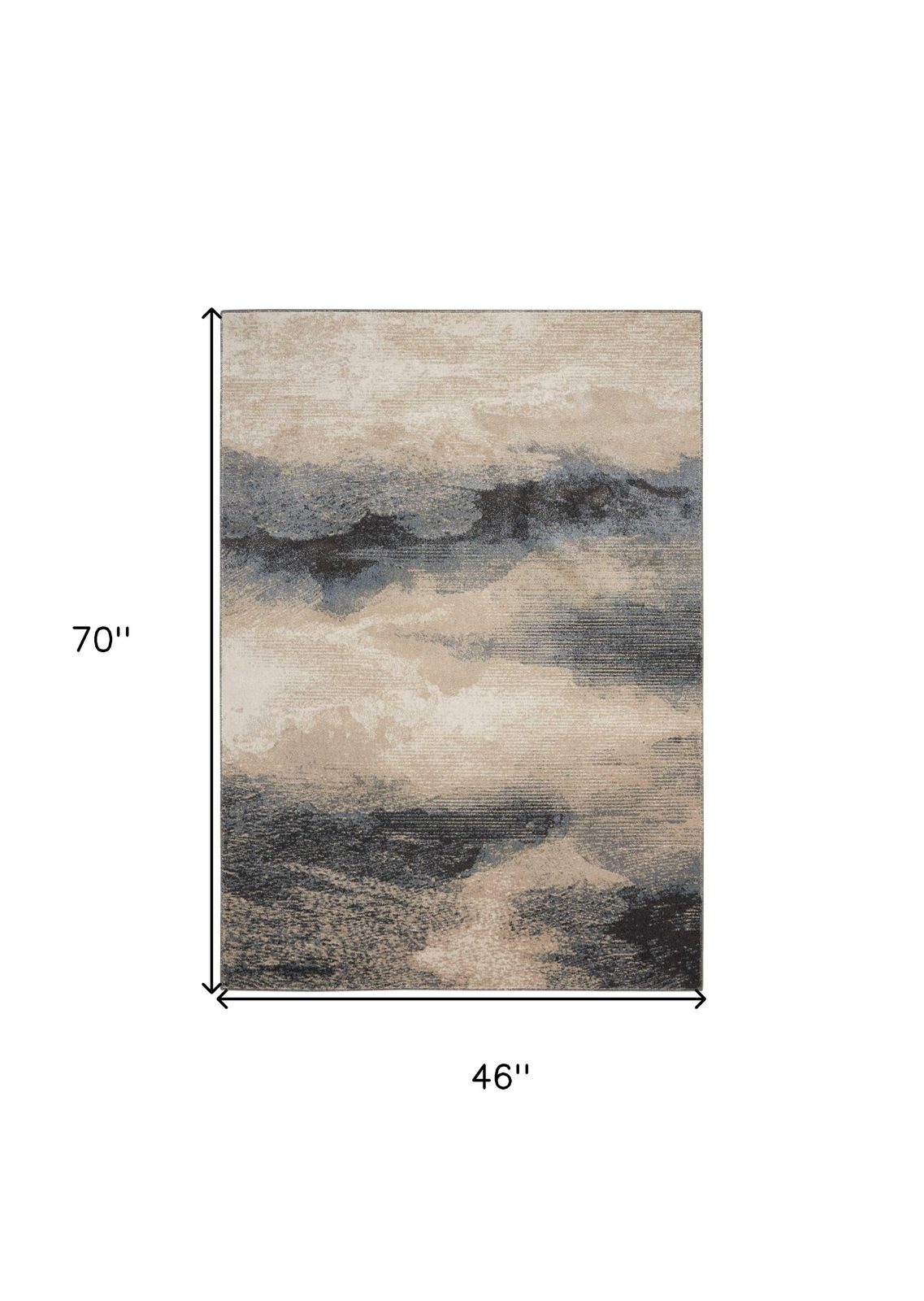 4′ X 6′ Gray Black and Beige Abstract Area Rug