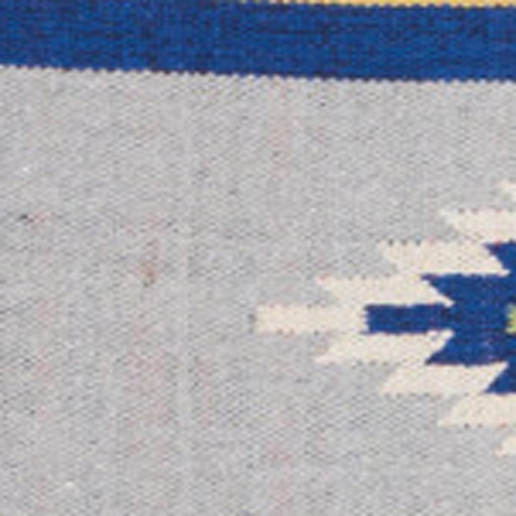 Ivory Southwestern Cotton Area Rug With Fringe