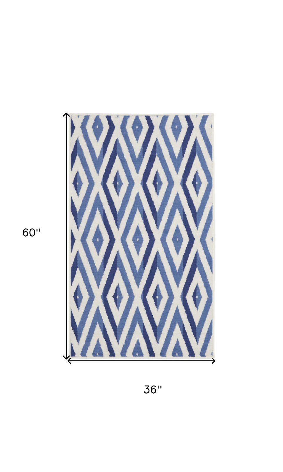 3′ X 5′ Ivory and Blue Geometric Area Rug