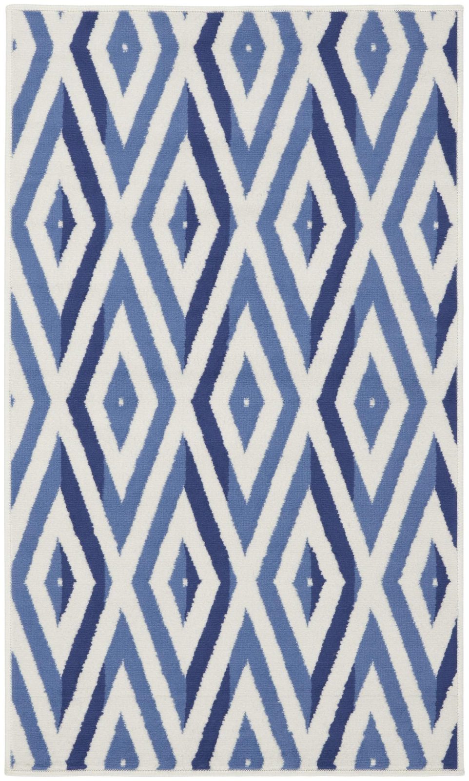 3′ X 5′ Ivory and Blue Geometric Area Rug