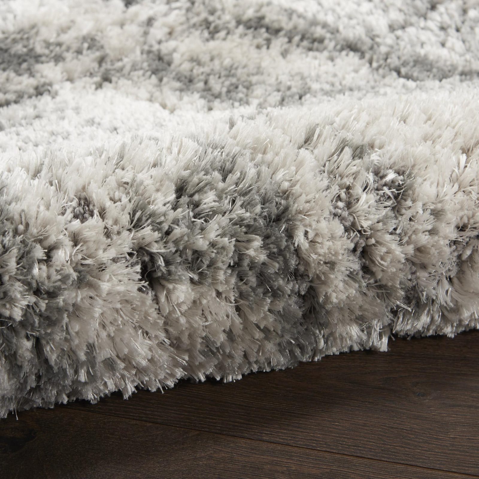 4′ X 6′ Charcoal Ivory Abstract Shag Area Rug II