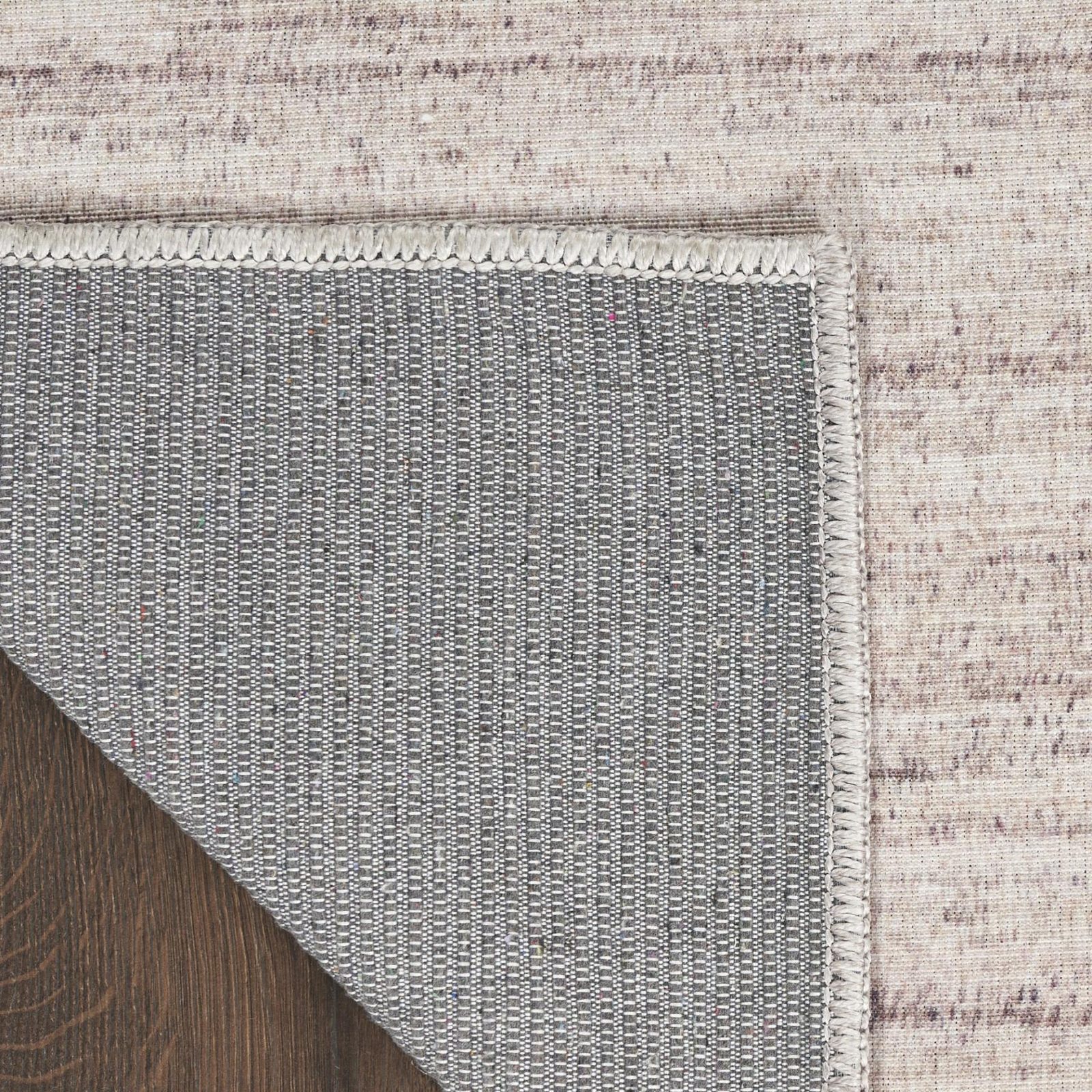 8′ X 10′ Ivory and Light Brown Washable Area Rug