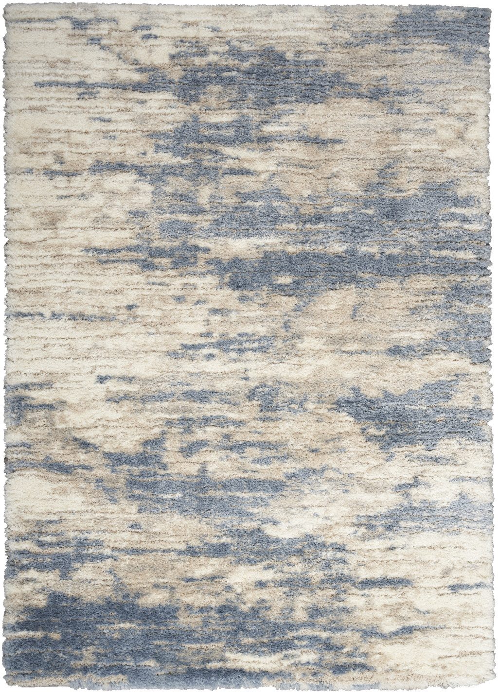 4′ X 6′ Light Blue Gray Abstract Shag Area Rug
