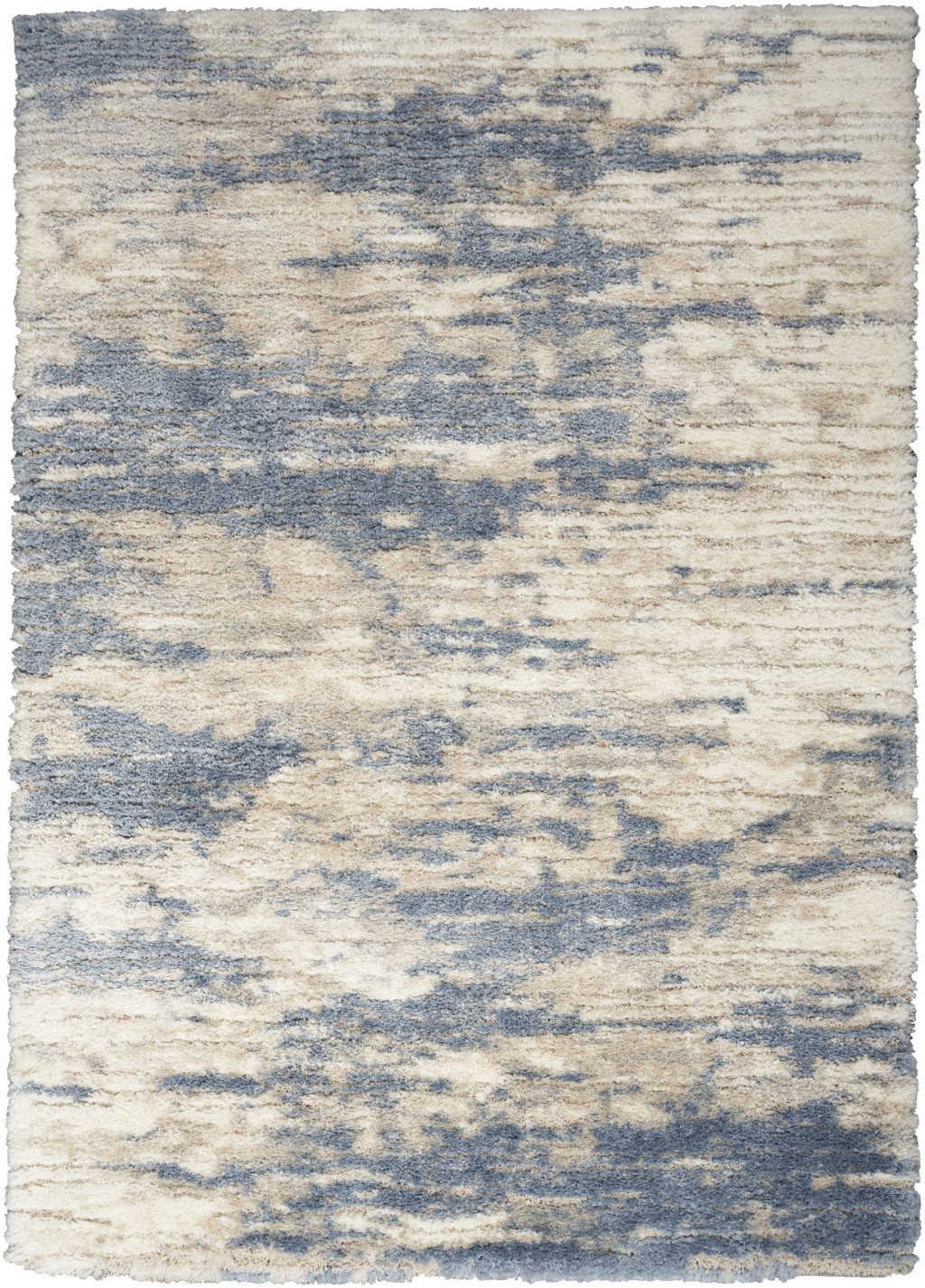 4′ X 6′ Light Blue Gray Abstract Shag Area Rug