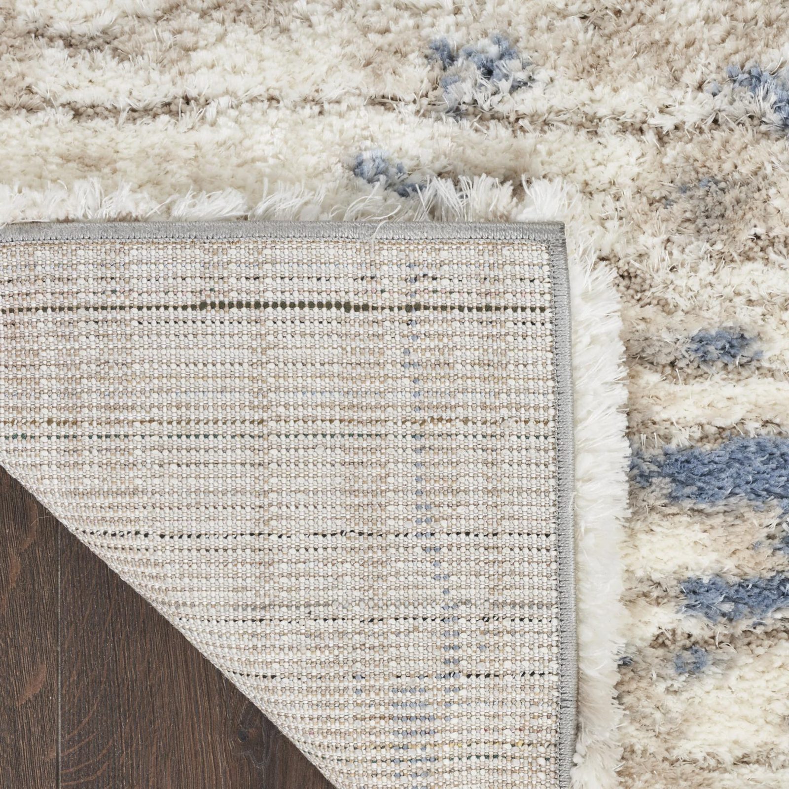 4′ X 6′ Light Blue Gray Abstract Shag Area Rug