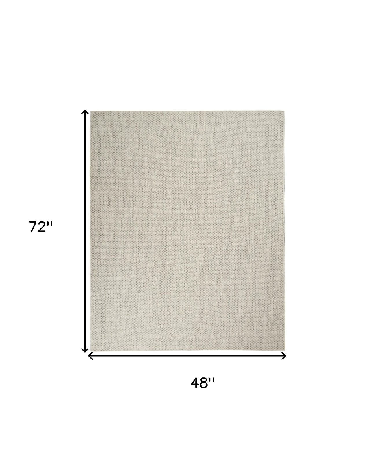 12′ X 15′ Ivory and Silver Geometric Indoor-Outdoor Area Rug