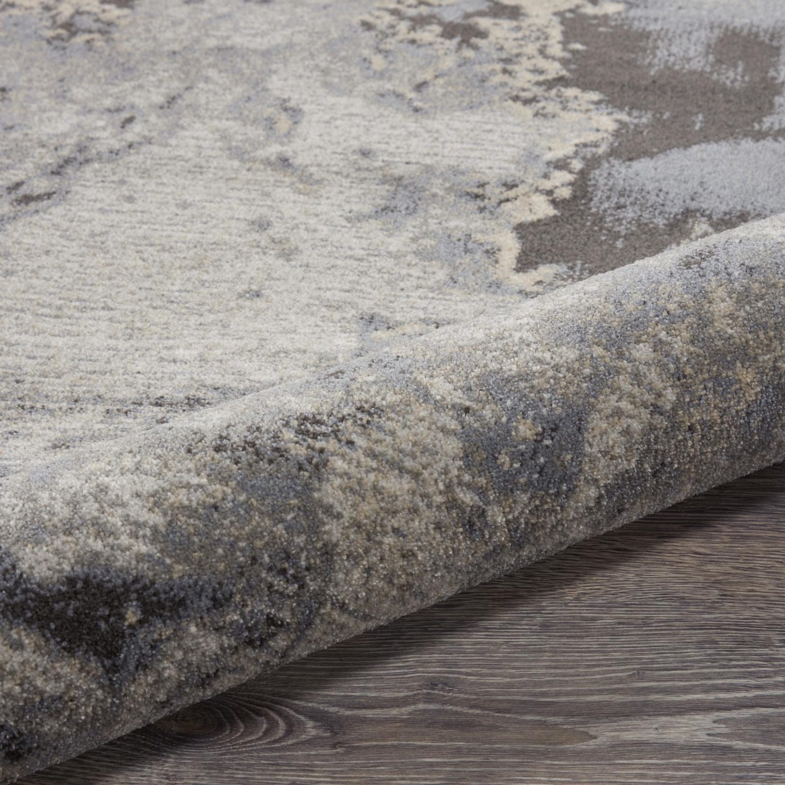 9′ X 13′ Gray Black and Ivory Abstract Area Rug