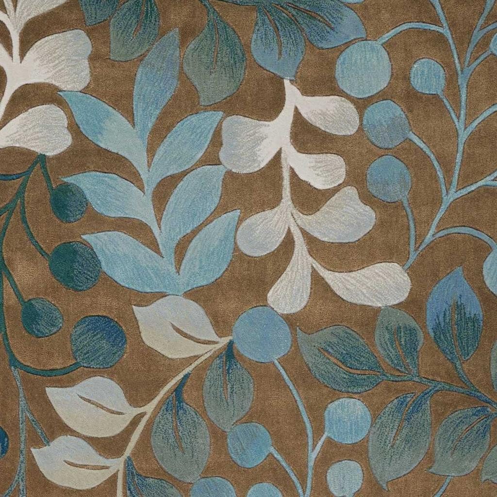 8′ X 11′ Brown Botanical Leaves Area Rug