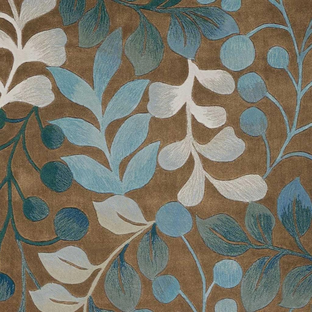 8′ X 11′ Brown Botanical Leaves Area Rug