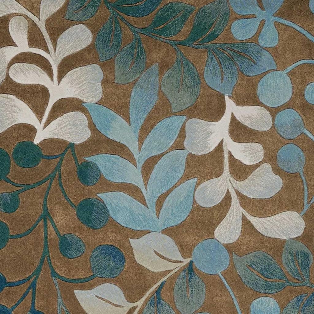 5′ X 8′ Brown Botanical Leaves Area Rug