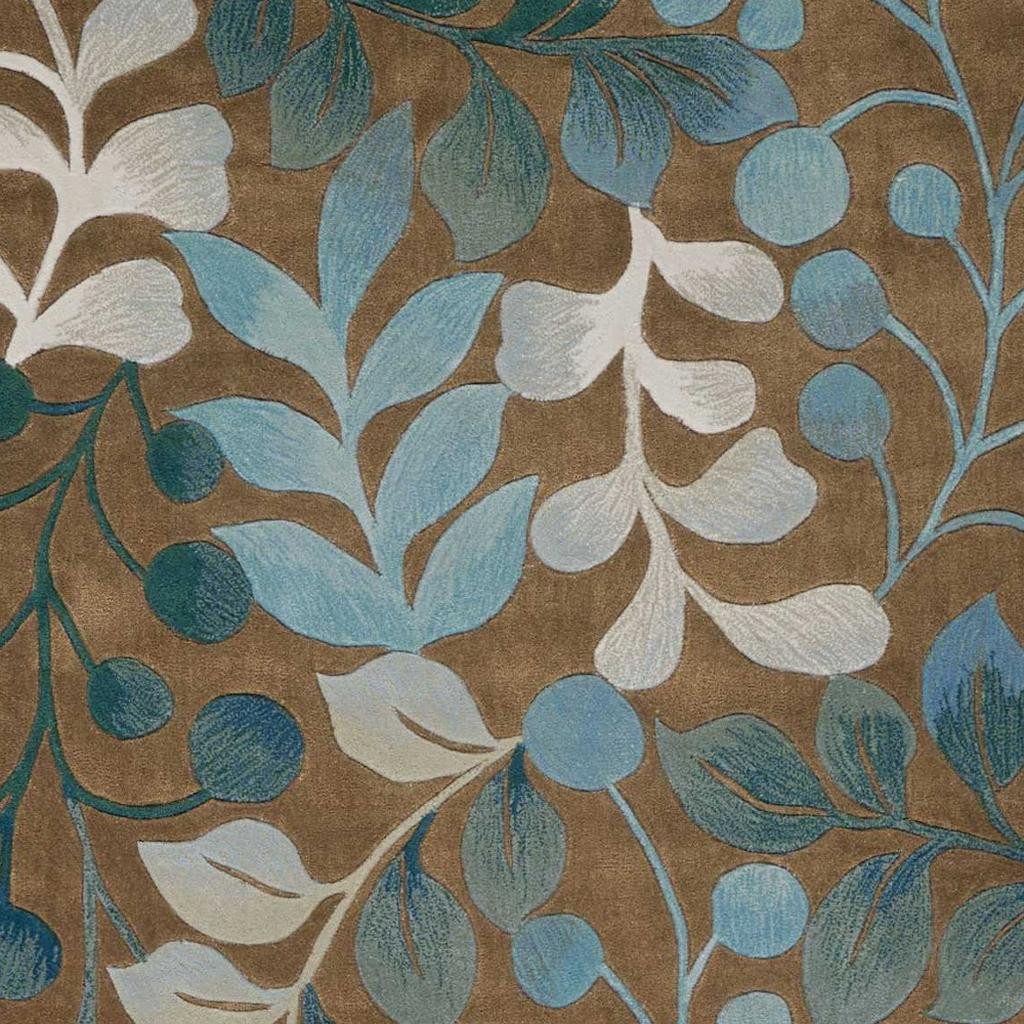 5′ X 8′ Brown Botanical Leaves Area Rug