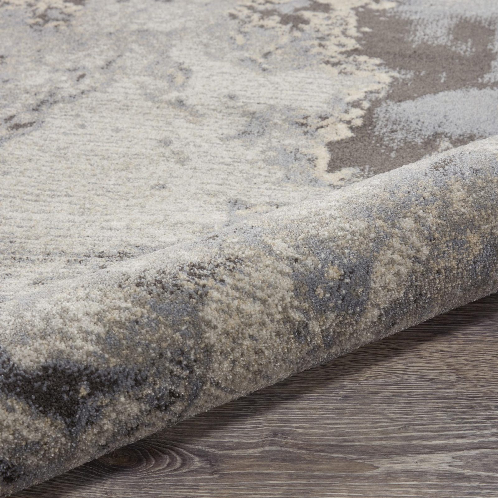 4′ X 6′ Gray Blue and Ivory Abstract Area Rug