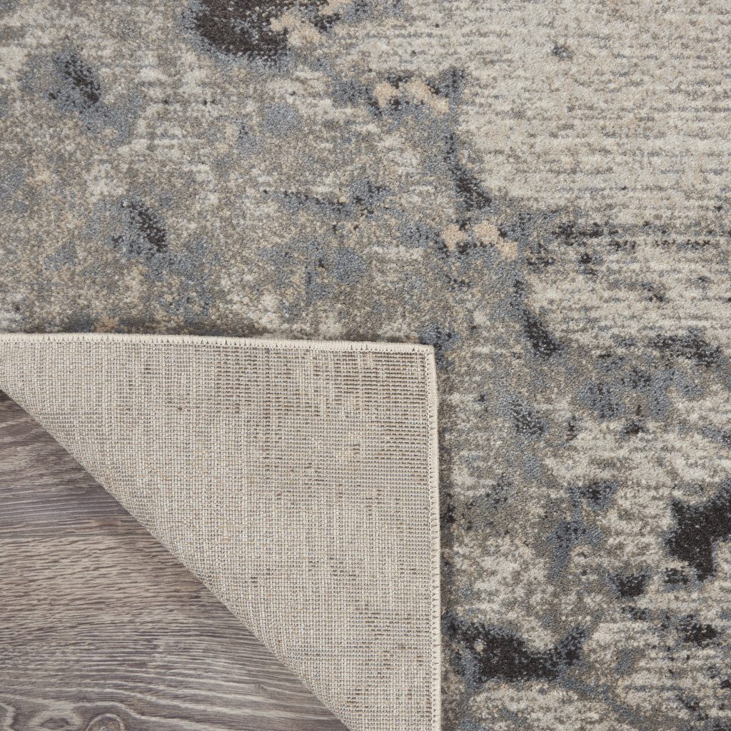 3′ X 5′ Gray Beige and Ivory Abstract Area Rug