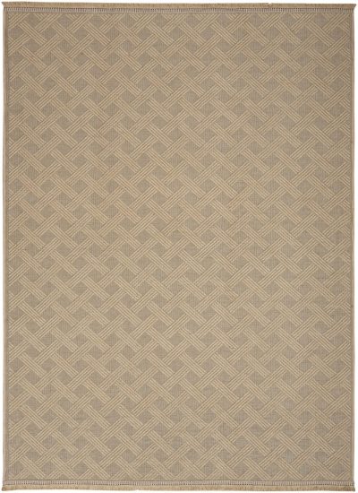 Geometric Jute Cotton Flatweave Non-Skid Area Rug With Fringe