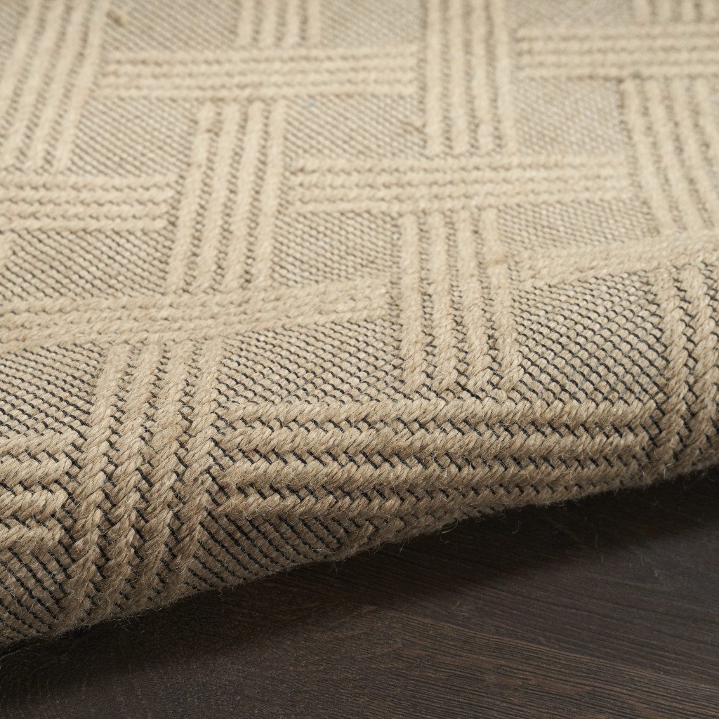 Geometric Jute Cotton Flatweave Non-Skid Area Rug With Fringe