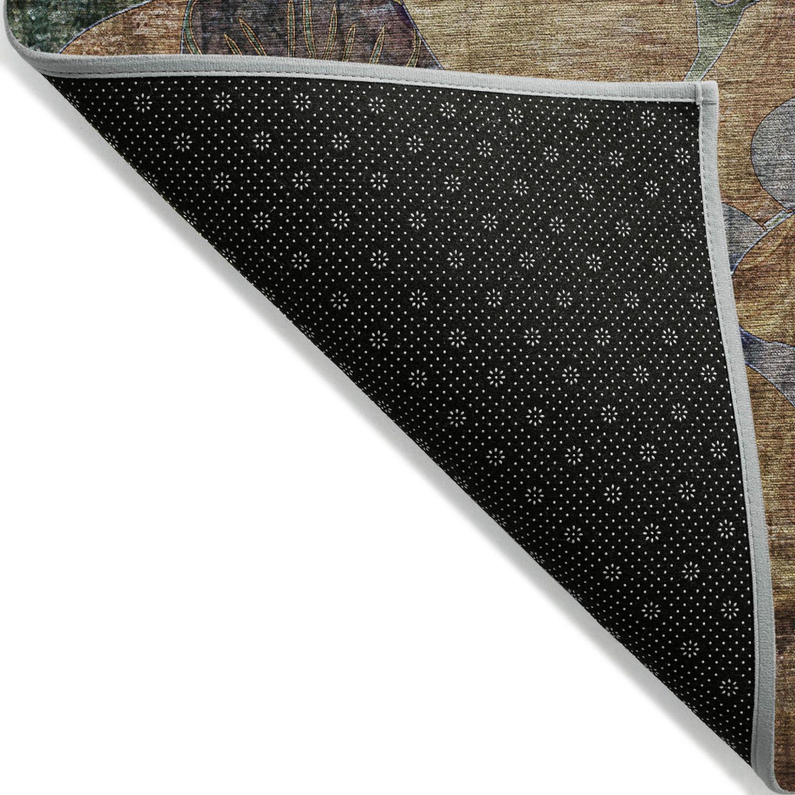 10′ X 14′ Beige and Blue Abstract Washable Area Rug