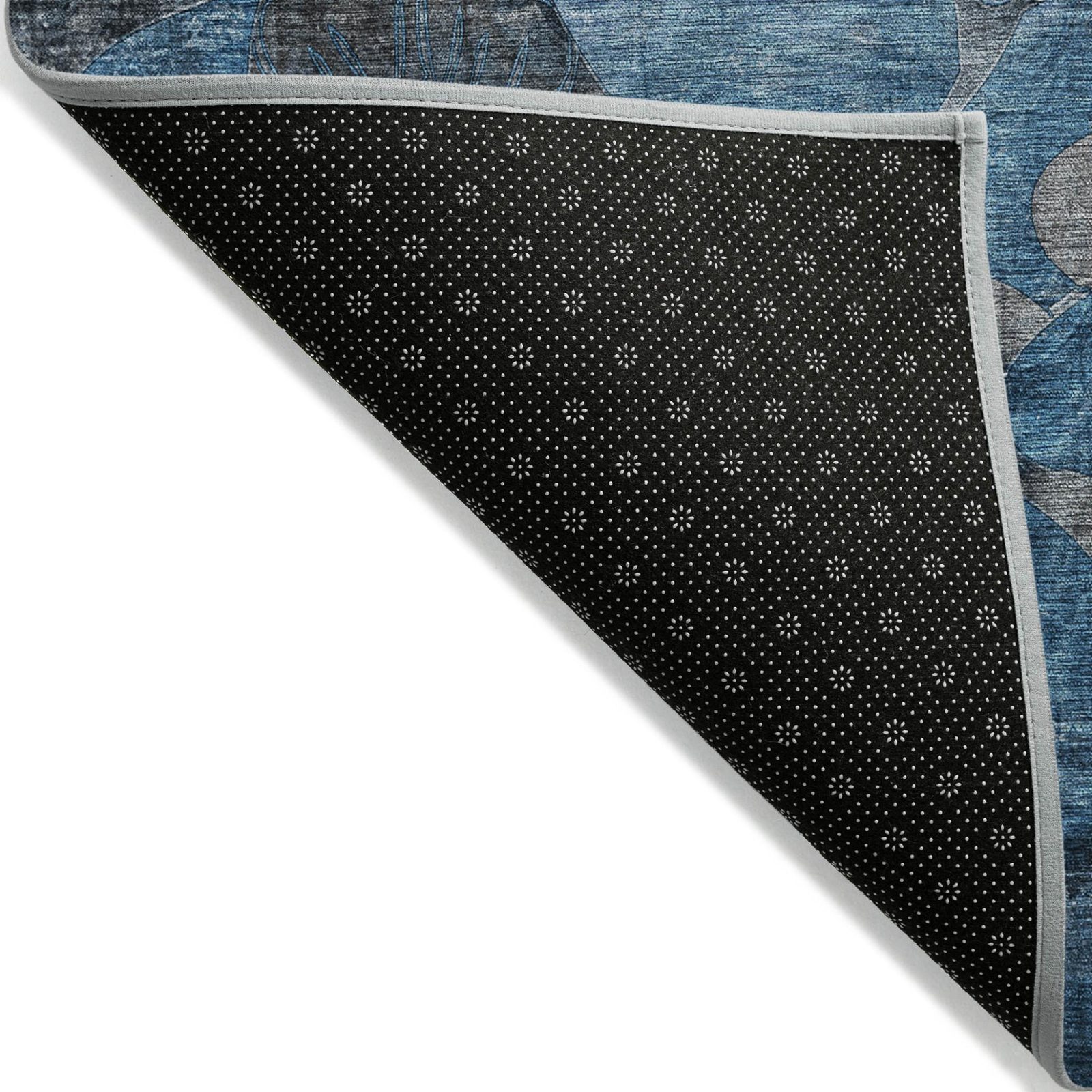9′ X 12′ Blue and Gray Abstract Washable Area Rug
