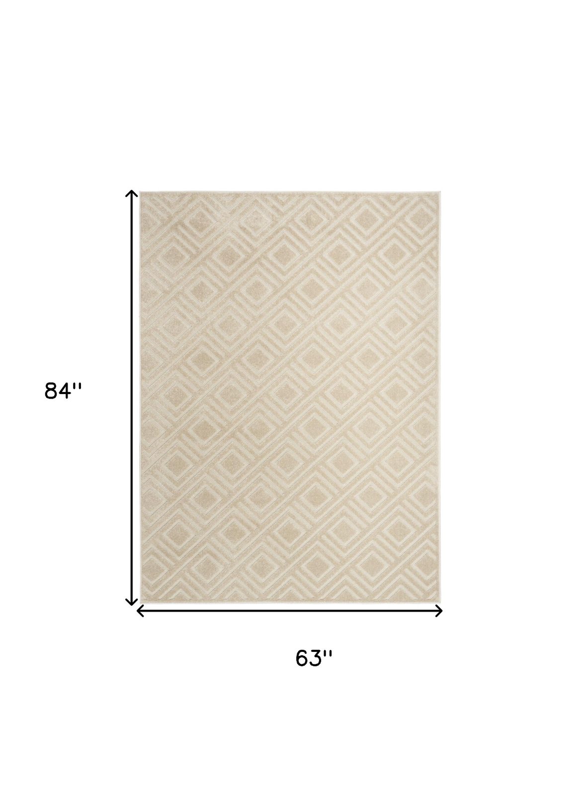 5′ X 7′ Beige Geometric Area Rug
