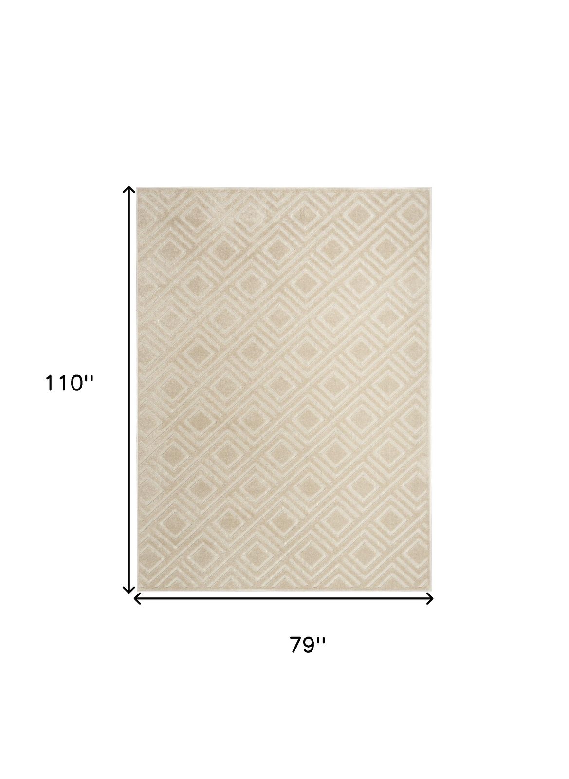 7′ X 9′ Beige Geometric Area Rug
