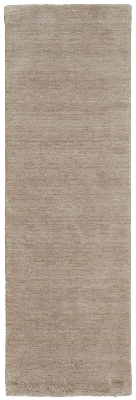 Tan Wool Hand Woven Area Rug, 8′ Runner
