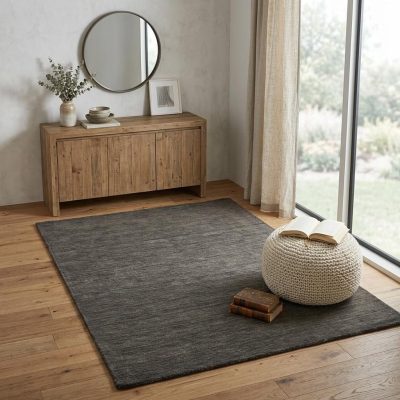 4′ X 6′ Brown Wool Hand Woven Area Rug
