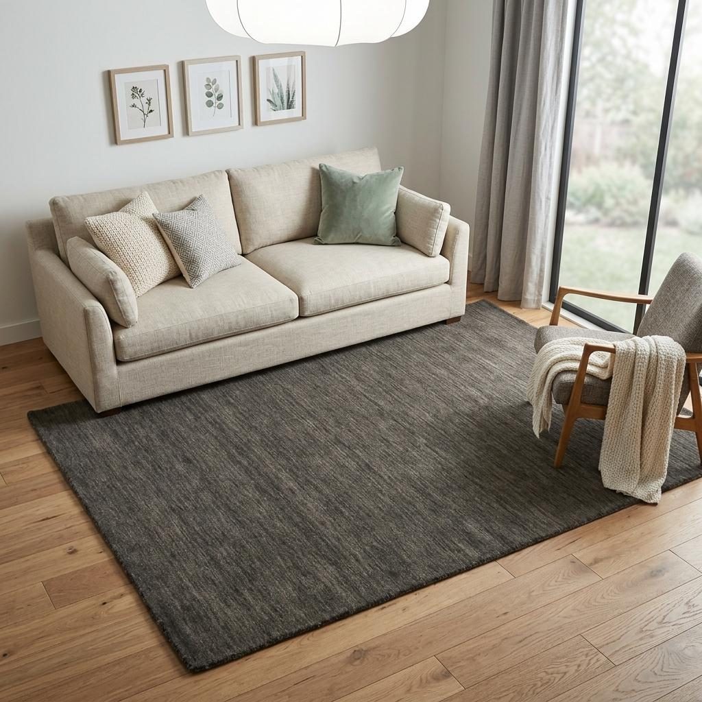 5′ X 8′ Brown Wool Hand Woven Area Rug