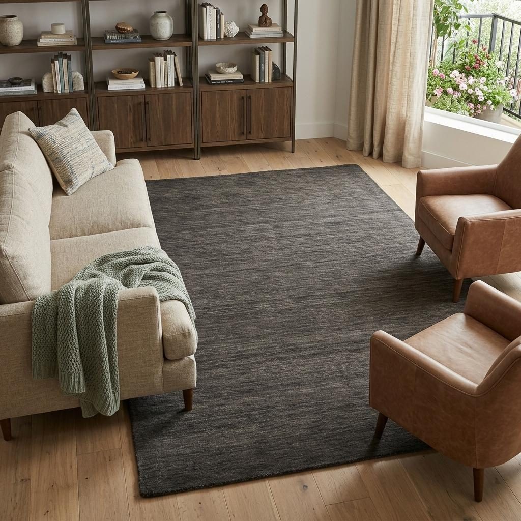 8′ X 11′ Brown Wool Hand Woven Area Rug
