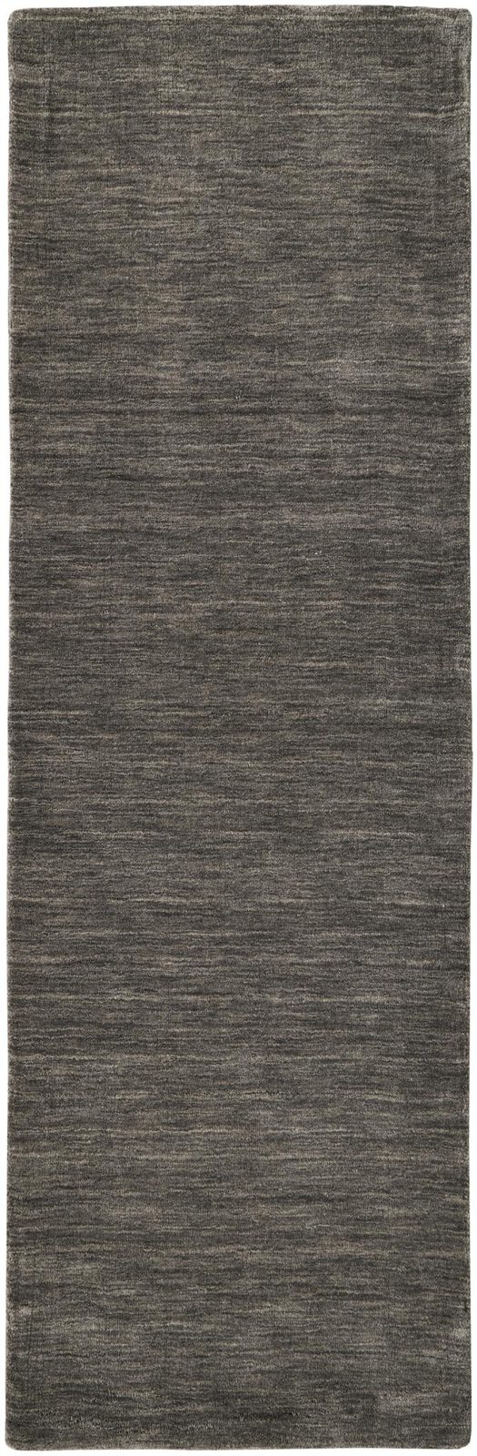 8′ Brown Wool Hand Woven Runner Rug