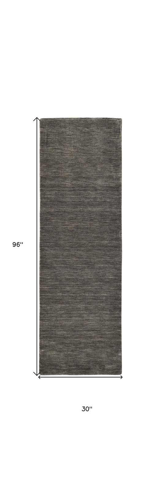 8′ Brown Wool Hand Woven Runner Rug