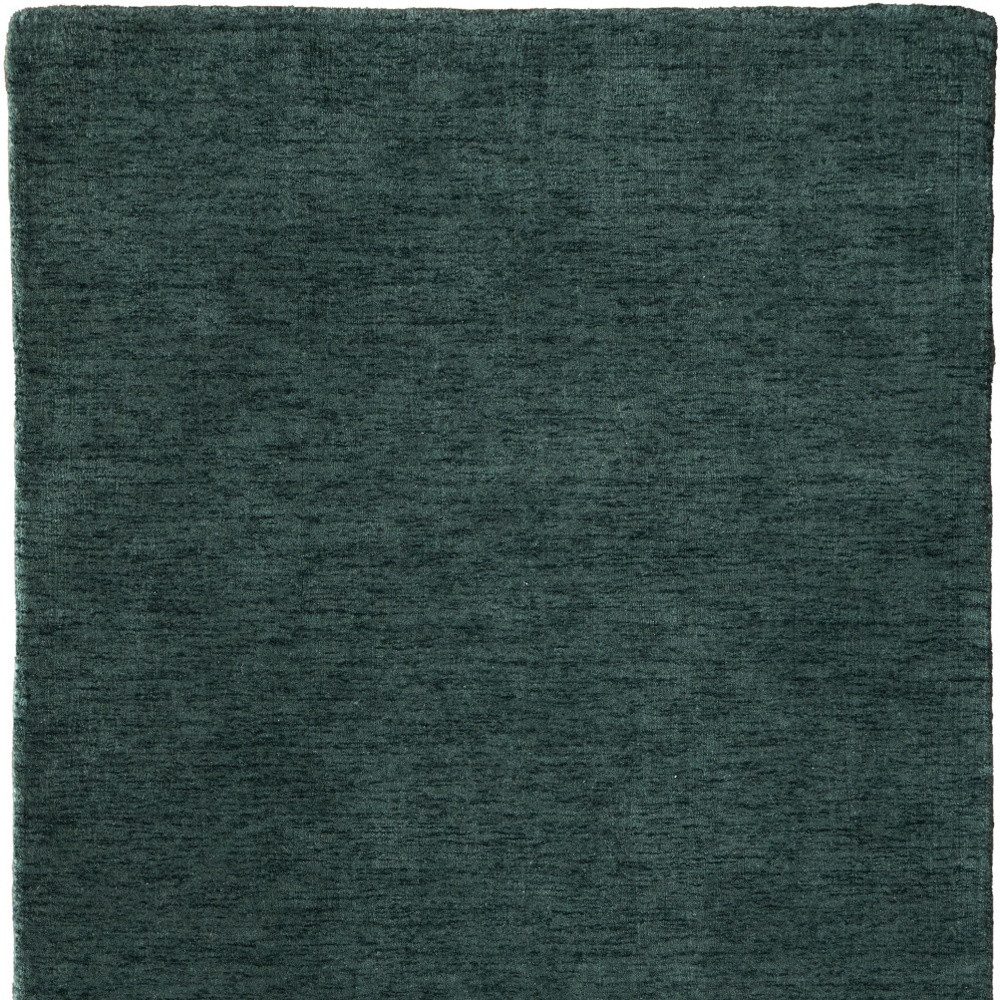 5′ X 8′ Green Wool Hand Woven Area Rug