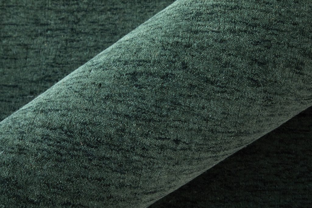 5′ X 8′ Green Wool Hand Woven Area Rug