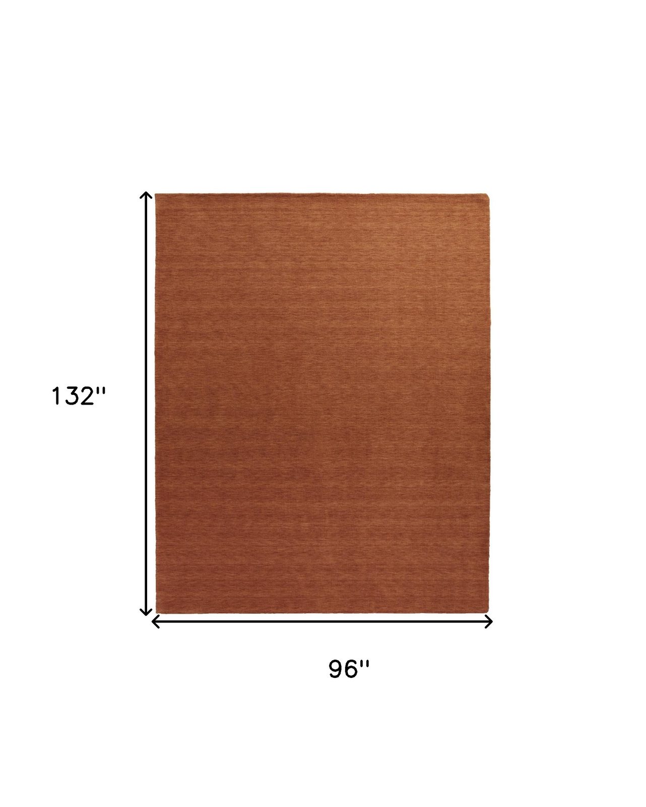 8′ X 11′ Orange Wool Hand Woven Area Rug