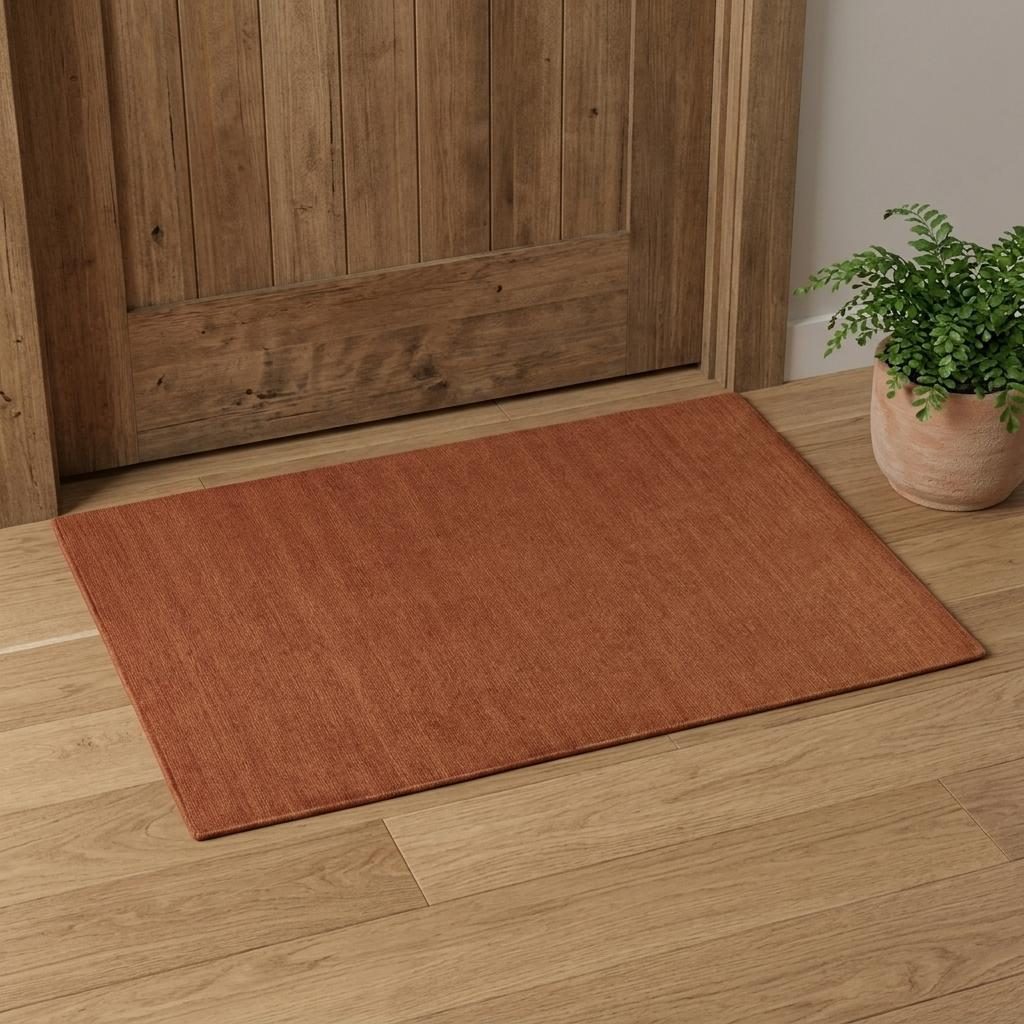 2′ X 3′ Orange Wool Hand Woven Area Rug