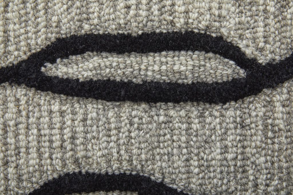 12′ X 15′ Gray and Black Wool Abstract Area Rug