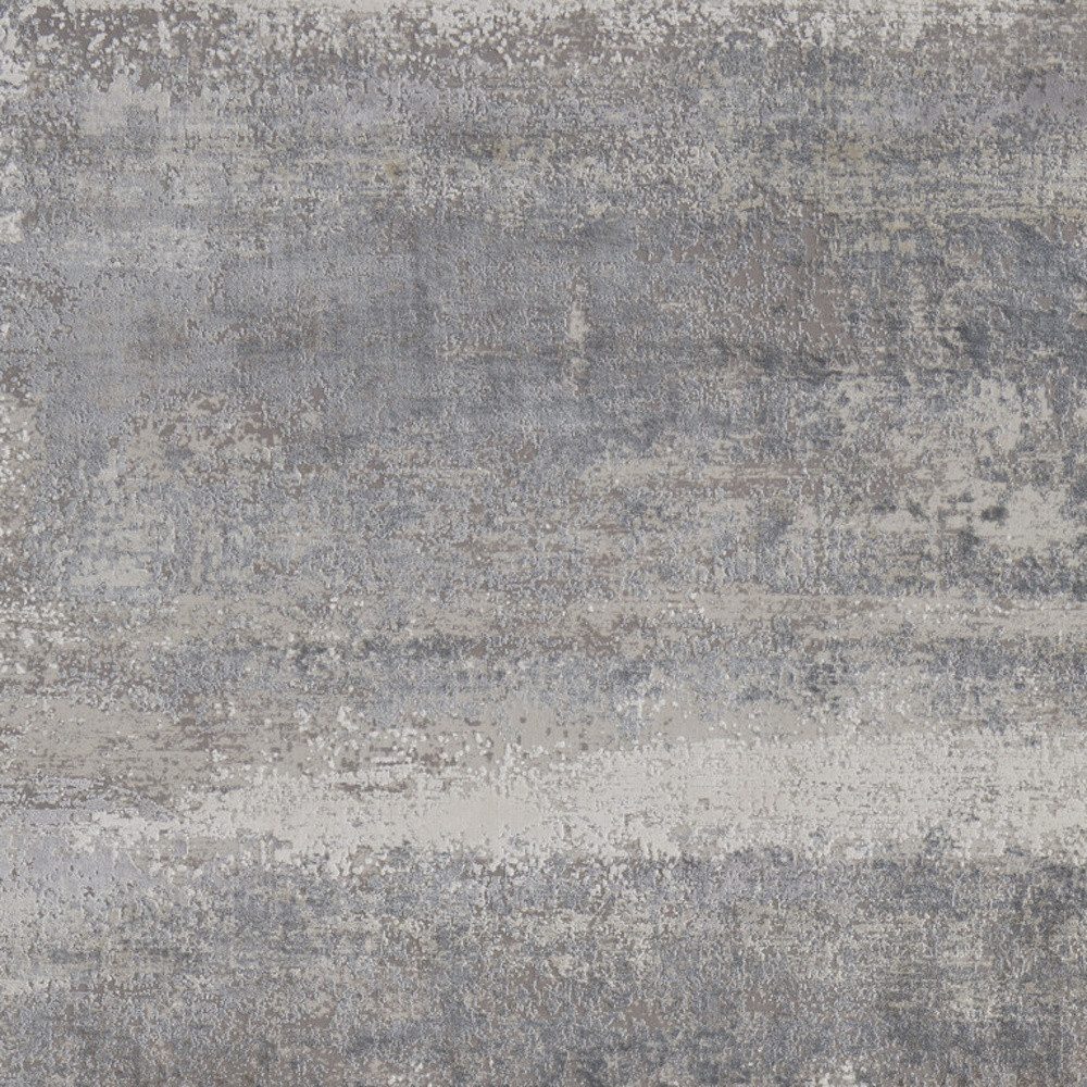 8′ X 11′ Gray Abstract Area Rug With Fringe
