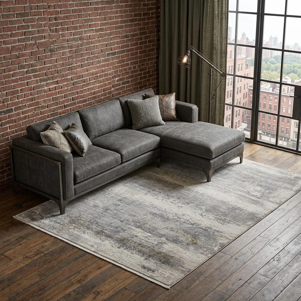8′ X 11′ Gray Abstract Area Rug With Fringe