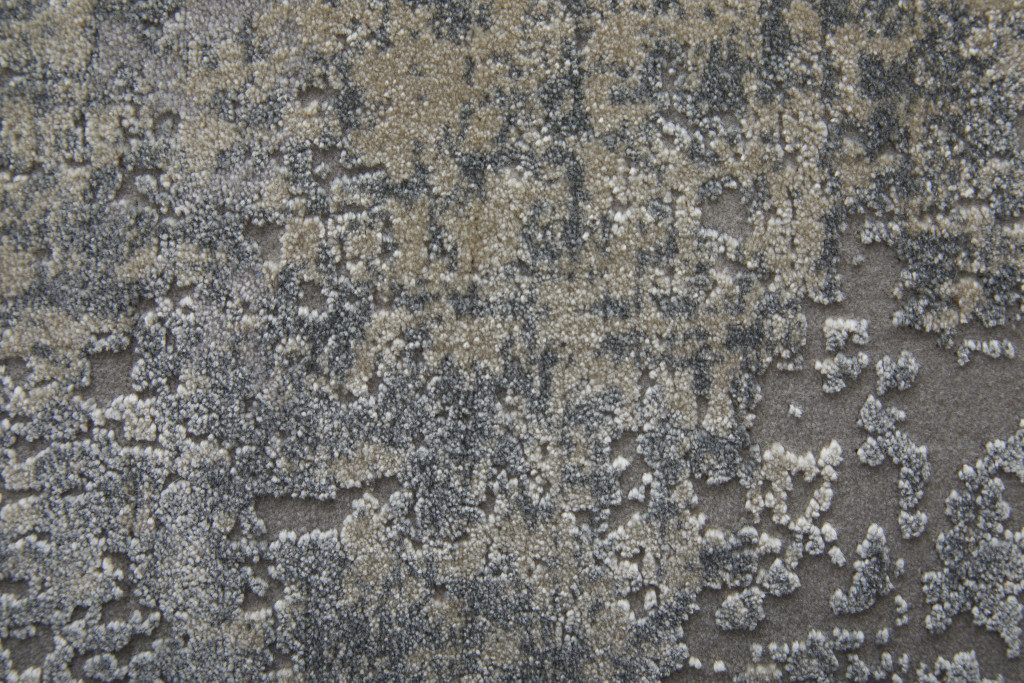10′ X 13′ Gray Abstract Area Rug With Fringe